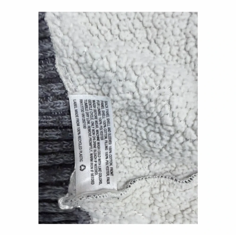 Cat & Jack Kids 3T Full Zip Quilted Knit Hybrid Jacket Olive Green Grey Sherpa‎